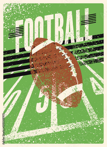 American Football match typographical vintage grunge style poster design. Retro vector illustration.