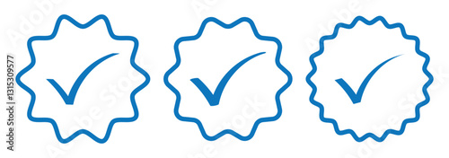 Social media and Profile Verified badge icon. Check and Approved, Accept, Instagram verified badge icon. vector illustration.