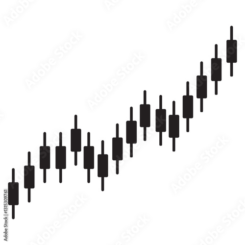 Candlestick chart stock market analysis trading vector illustration