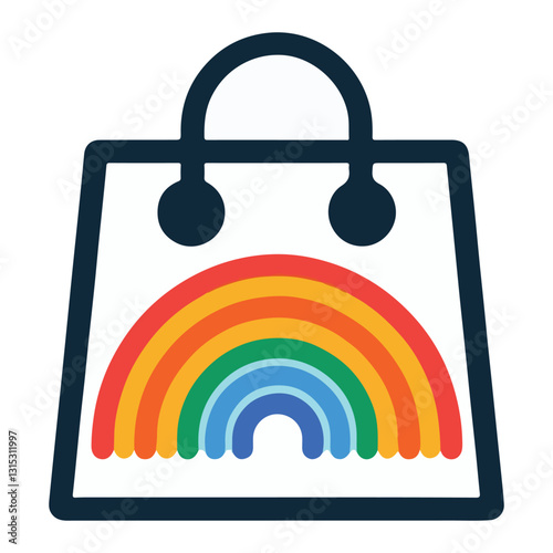 Shopping bag with rainbow illustration representing pride month