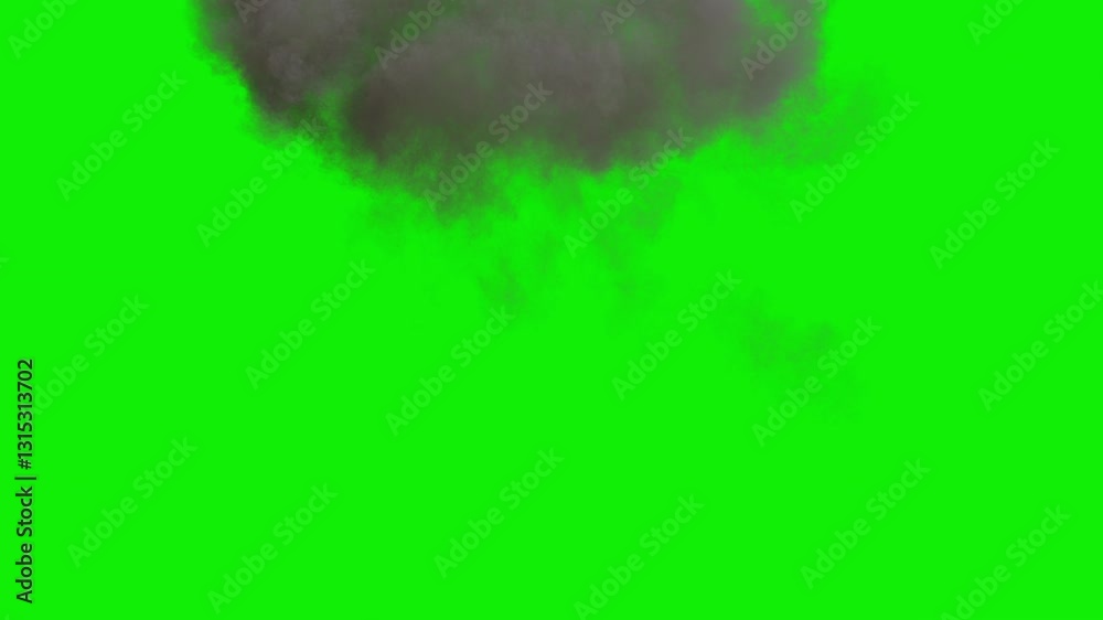 Large explosion with shafts of fire and smoke, HD 30p, with green screen for transparent background