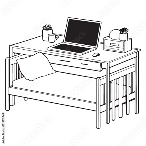 Desk with Pullout Bed Space Saving Solution Furniture Design