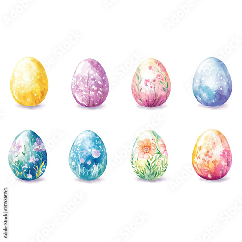 Watercolor Easter Eggs – Hand-Painted Decorative Holiday Set