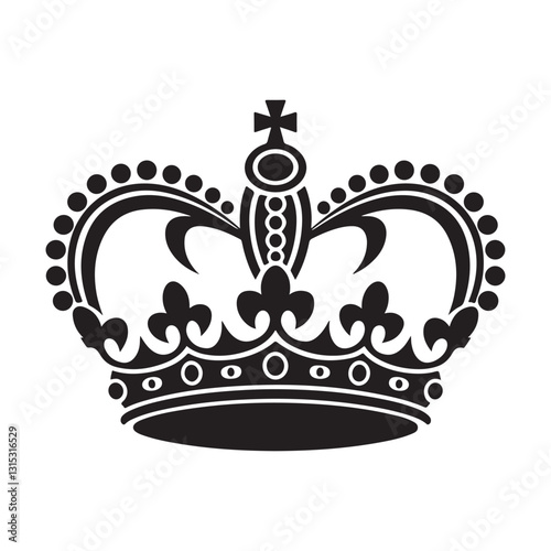 Royal crown silhouette vector illustration