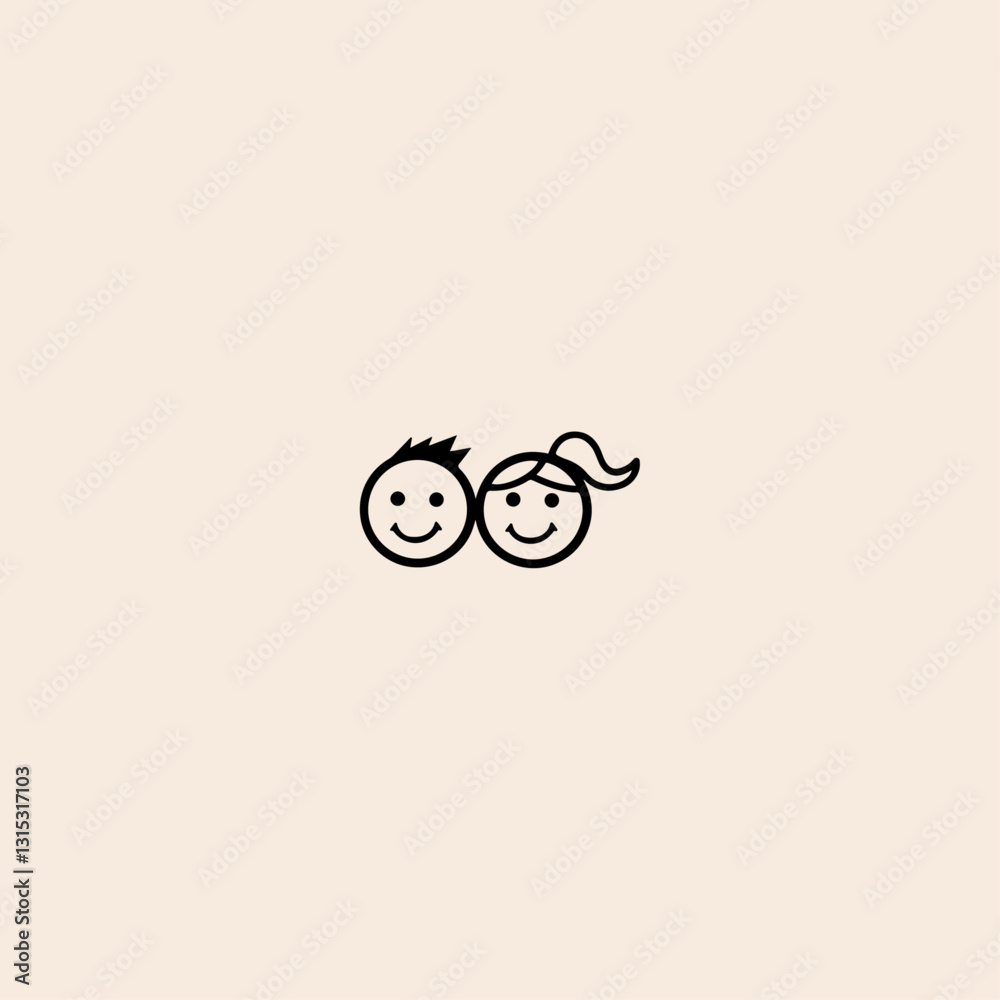 Fototapeta premium kids icon flat vector design. 