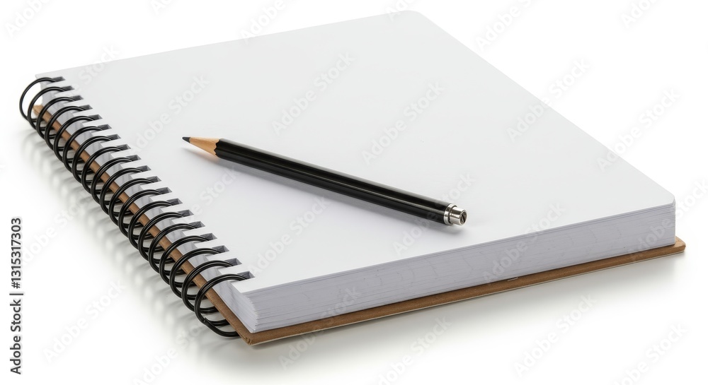 Blank Spiral Notebook and Pencil - New beginnings, creativity, ideas, planning, and potential are symbolized by a blank notebook and pencil. Ready for notes and thoughts Blank Spiral Notebook and Pencil - New beginnings, creativity, ideas, planning, and potential are symbolized by a blank notebook and pencil. Ready for notes and thoughts