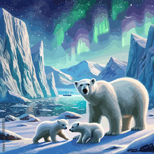 polar bear in the arctic