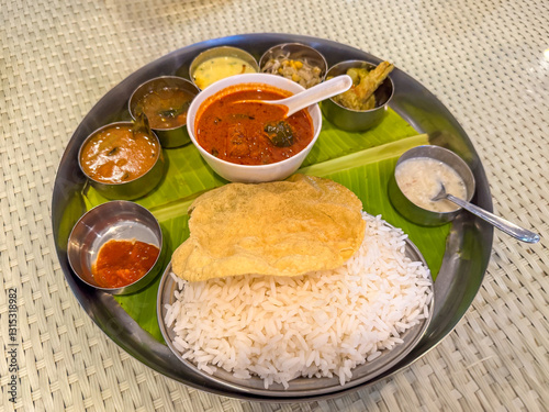 Authentic Kerala Meals Thali, Traditional South Indian Platter
