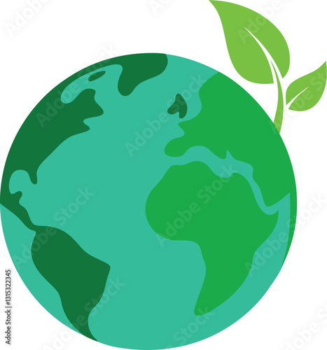 ecology concept green earth green leaf paper art