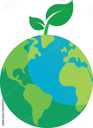 ecology concept green earth green leaf paper art