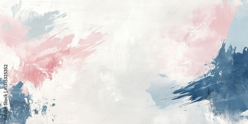 Abstract brushstroke painting with serene blush and indigo hues Abstract brushstroke painting with serene blush and indigo hues