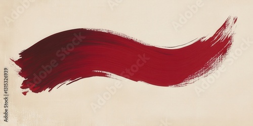 Deep crimson brushstroke on textured backdrop for artistic effect