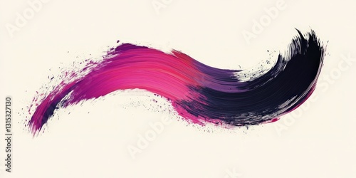 Aesthetic wave of vibrant pink, purple and dark brushstroke painting