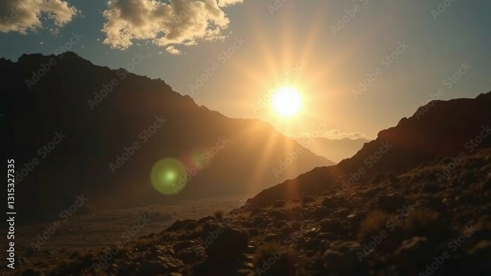 Fototapeta premium Realistics Behold a celestial masterpiece capturing resplendent radiance of sun as witnessed from en