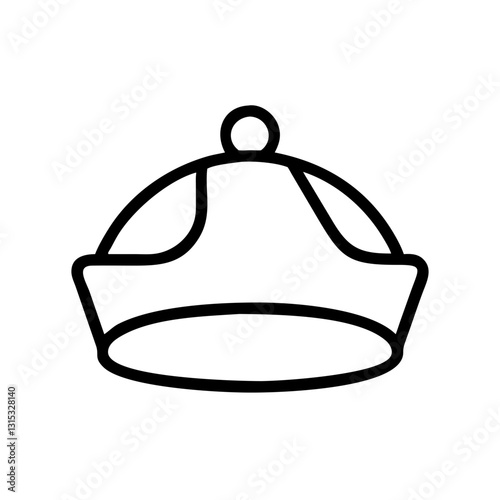 Sauna hat icon in minimal black line style on white background
