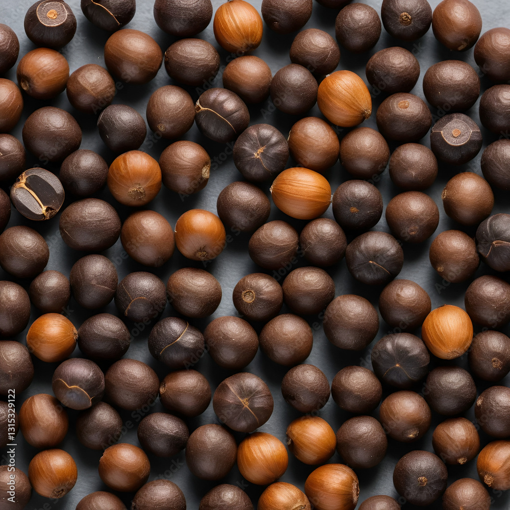 several raw black chickpeas close up on gray several raw black chickpeas close up on gray