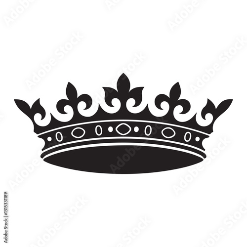 Royal crown silhouette vector illustration