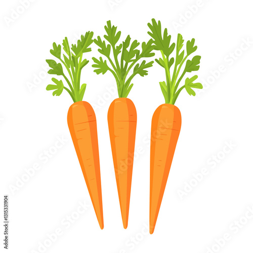 2D flat vector illustration Freshly harvested carrots icon isolated on a white background.


