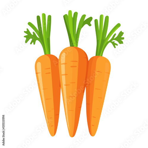 2D flat vector illustration Freshly harvested carrots icon isolated on a white background.

