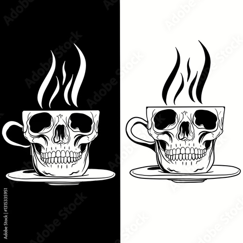 Skull coffee drink hot