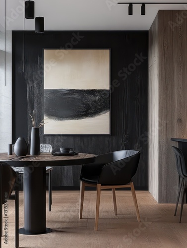 A dining room featuring a table and modern chairs