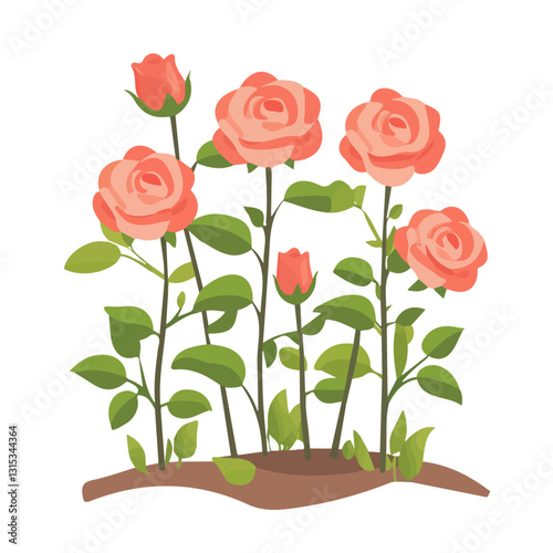2D flat vector illustration Spring garden with blossoming trees icon isolated on a white background.

