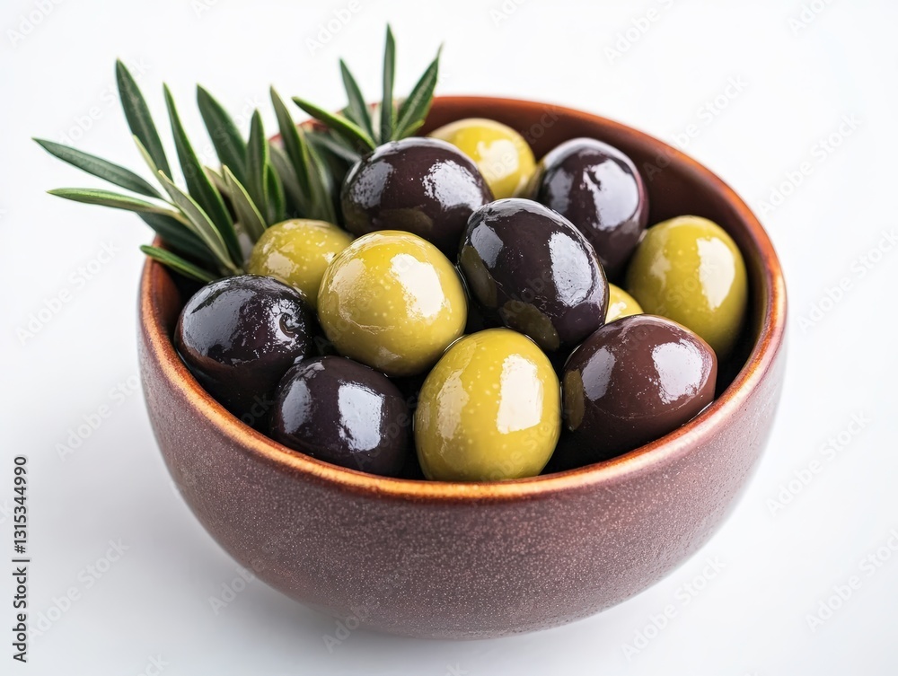 A bowl of olives displaying an array of rich hues and inviting textures captured with studio lighting for culinary appeal A bowl of olives displaying an array of rich hues and inviting textures captured with studio lighting for culinary appeal