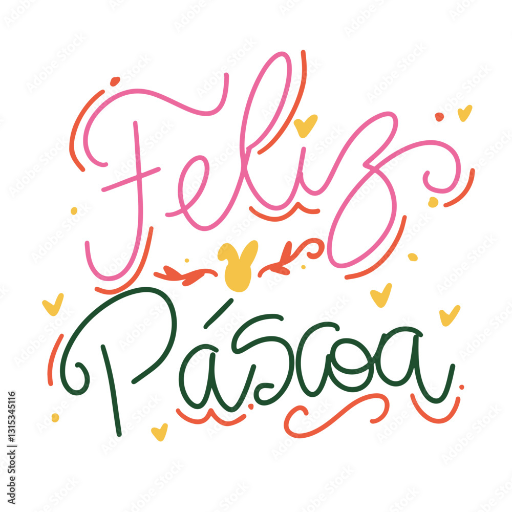Happy Easter Text Lettering