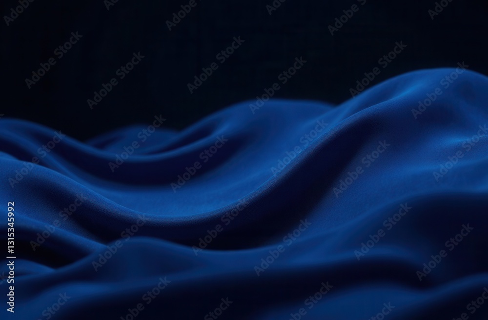 Obraz premium Abstract blue fabric landscape - gentle waves and soft folds for design