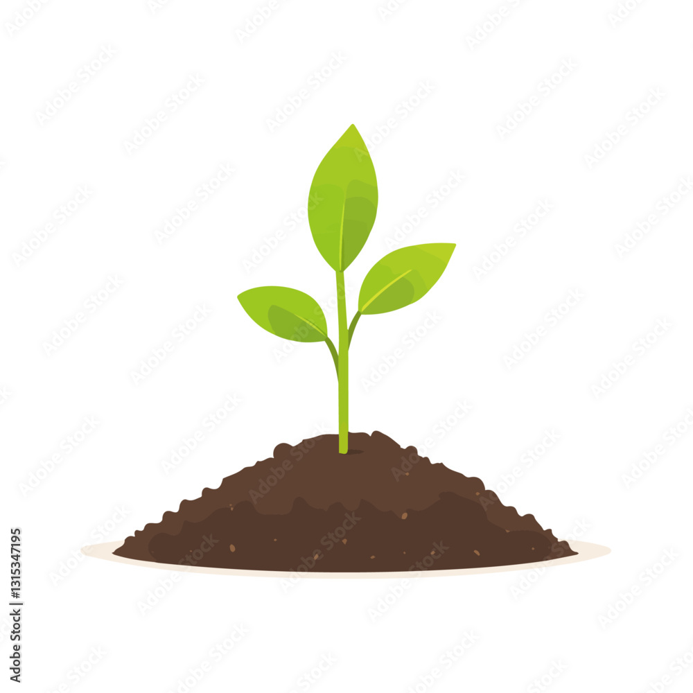 2D flat vector illustration Tiny seedling emerging from soil icon isolated on a white background.
2D flat vector illustration Tiny seedling emerging from soil icon isolated on a white background.
