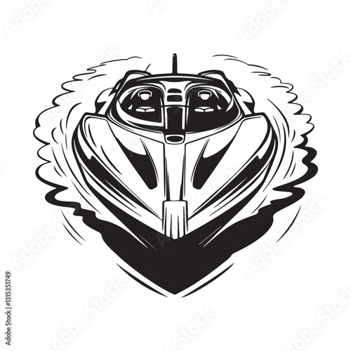 Speed Boat silhouette vector illustration