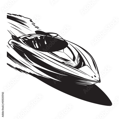 Speed Boat silhouette vector illustration