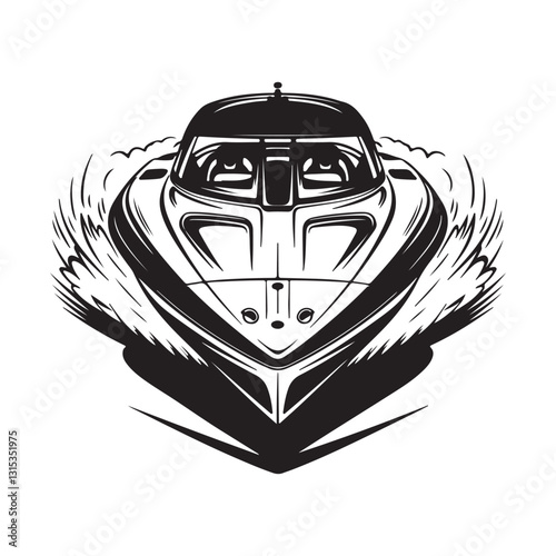 Speed Boat silhouette vector illustration