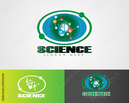 science molecule vector logo design