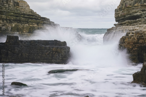 Stormy day in Black Sea coast of Istanbul, Turkiye