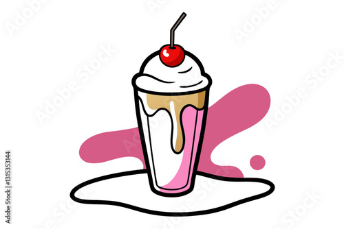 Milkshake Perfection. Cherry on Top with Syrup Drizzle