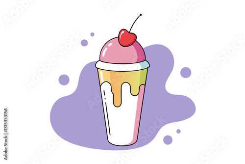 Milkshake Perfection. Cherry on Top with Syrup Drizzle