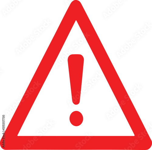 Red warning sign .Red warning triangle with exclamation mark, caution sign, Warning  icon. Exclamation mark. Danger symbol.red exclamation mark