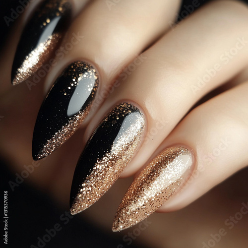 Delicate designer nails manicure