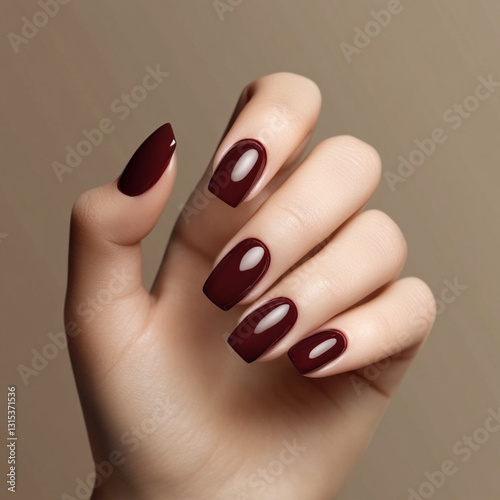 Delicate designer nails manicure