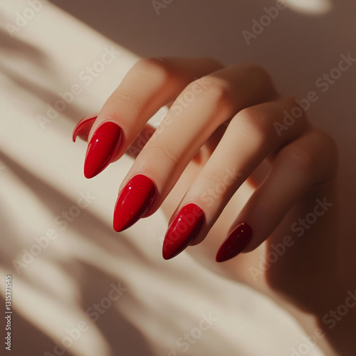 Delicate designer nails manicure