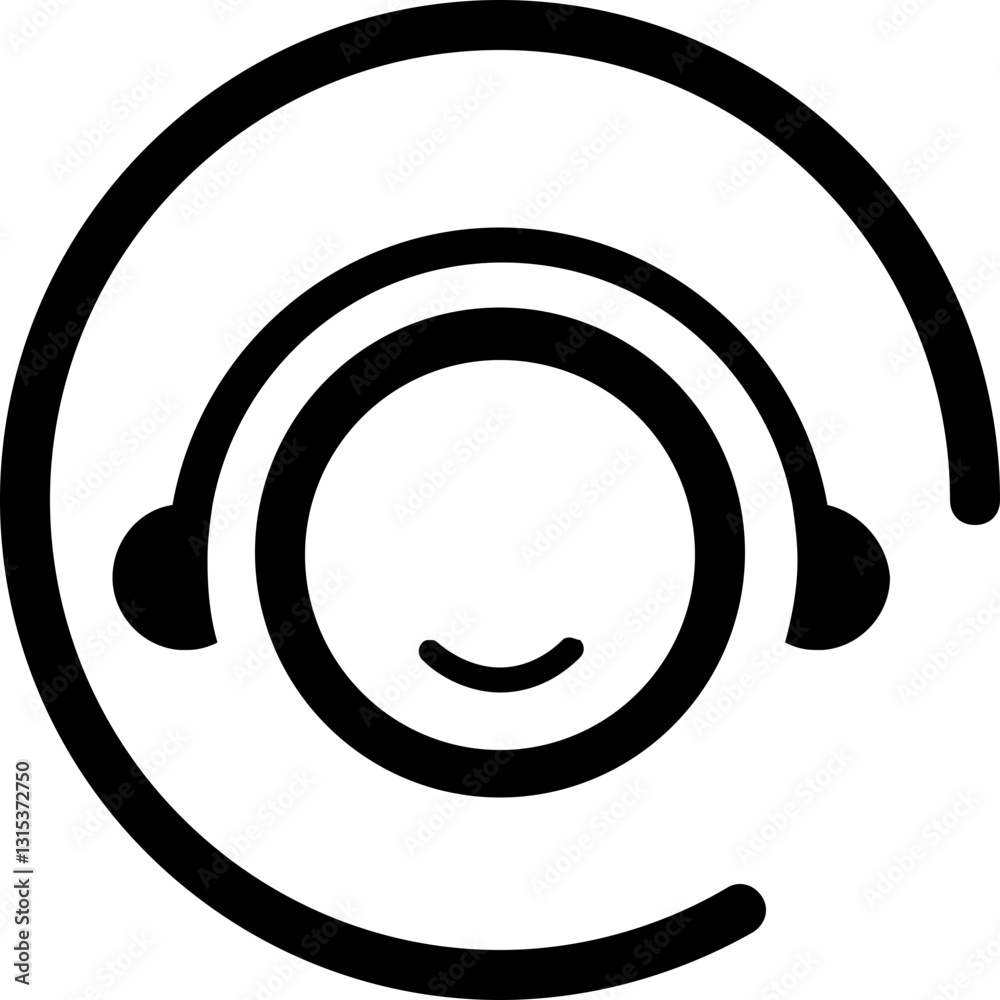 A Happy Customer Service Agent Wearing Headphones, Ready To Assist, Radiating Friendly Helpfulness With A Simple Bold Line Art Style A Happy Customer Service Agent Wearing Headphones, Ready To Assist, Radiating Friendly Helpfulness With A Simple Bold Line Art Style