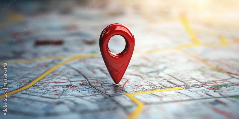 3D Locator Map Icon: Red Navigation Pin Symbol for GPS Directions and Travel Planning Against a Clean Background 3D Locator Map Icon: Red Navigation Pin Symbol for GPS Directions and Travel Planning Against a Clean Background