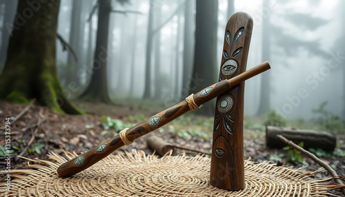 Māori Tokotoko Art Print for Cultural Storytelling