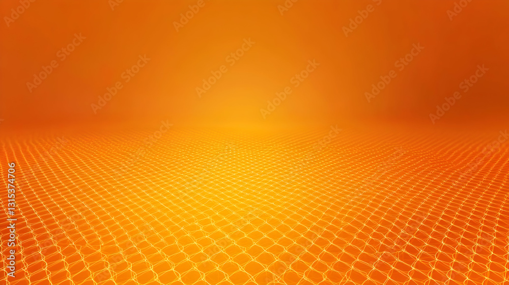 Vibrant Orange 3D Rendered Abstract Background With Glowing Grid Pattern And Empty Space For Text Or Design Vibrant Orange 3D Rendered Abstract Background With Glowing Grid Pattern And Empty Space For Text Or Design