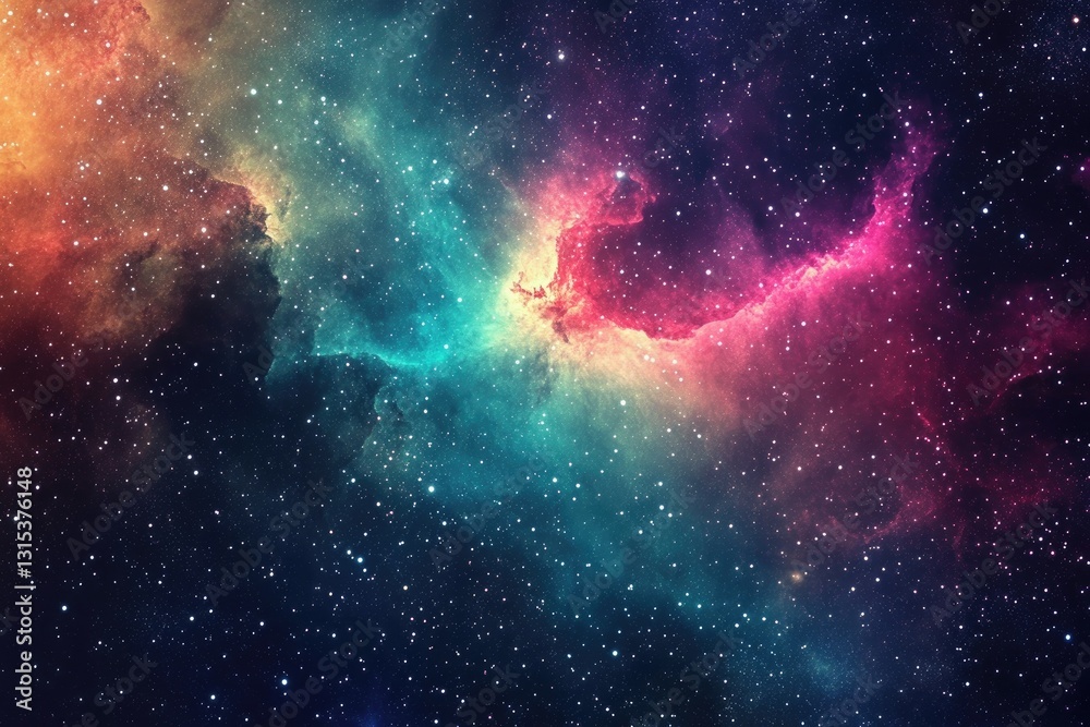 Colorful nebulae in deep space, swirling clouds of gas and dust Colorful nebulae in deep space, swirling clouds of gas and dust