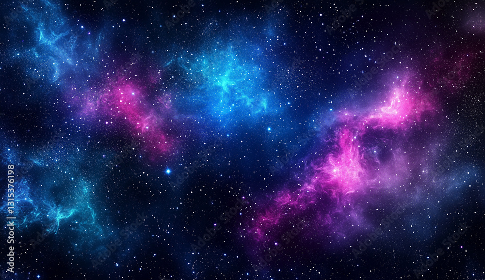Fototapeta premium Colorful cosmic scene with stars, nebulae, and deep space vistas