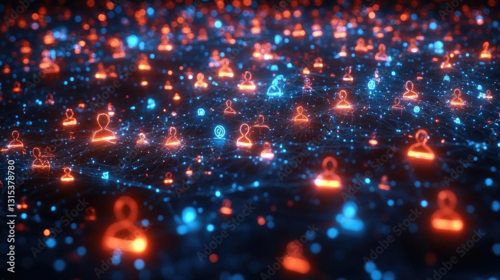 Obraz premium Global Network: Connecting People Digitally, a Visual Representation