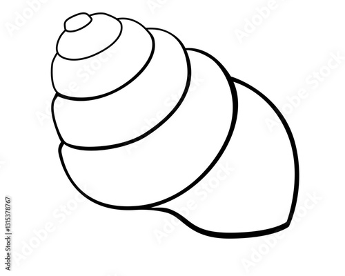 Shell snail or mollusk. Sea clam. Sea clam animal - vector image for coloring	