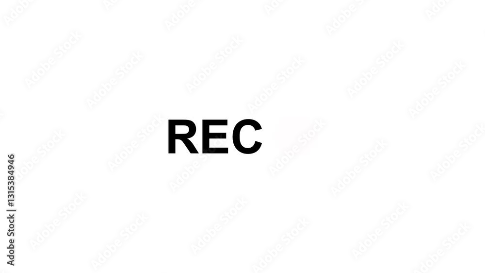 Black Recording Sign with Red Dot Circle Animation. Recording Sign Icon. Red Logo Camera Video Recording Symbol. Live Stream Interface Animated Button, Sign, with Record Button Footage.